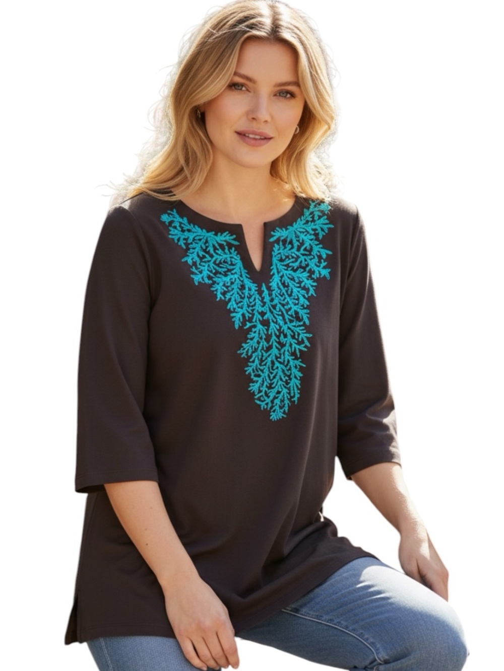 Quaker Factory Pullover Tunic Top